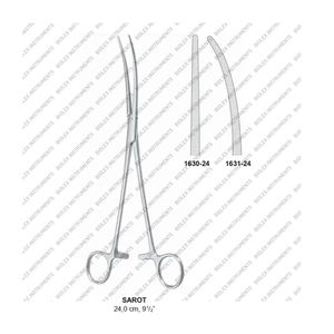 Pinzas antimosquitos curvadas de acero inoxidable pulgadas 14 Cm pinzas hemostáticas quirúrgicas SAROT para hemostasia de precisión y manejo de tejidos - Product Image 1