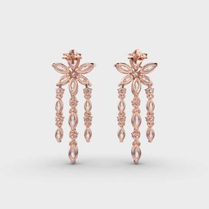 925 Argent Cristal Dangler Boucles D'oreilles De Mariage Marquise Ronde Et Poire Coupe Moissanite Diamant Boucles D'oreilles De Fiançailles Push Back Stud - Product Image 2