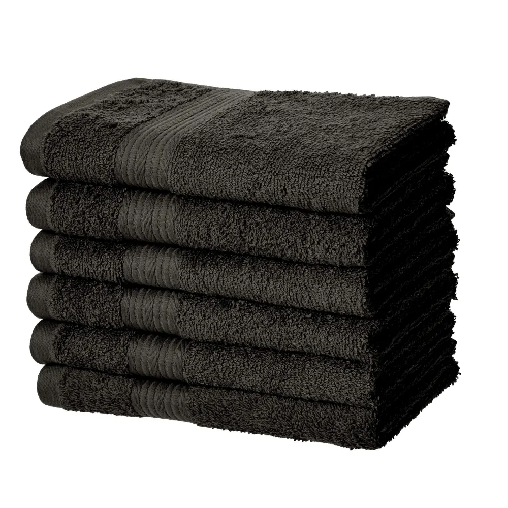 Быстросохнущие впитывающие хлопковые полотенца из шеврона премиум-класса/Набор для комнаты-набор сверхмягких комнатных полотенец серого цвета-набор из 6 шт.