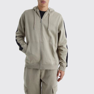 Sudadera con Capucha de Felpa 100% Algodón para Hombre, Precio Razonable, Lisa, Holgada, con Bolsillo Cargo, Cremallera y Estilo Deportivo - Product Image 3