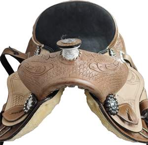 ชุดอานม้าหนังแท้คุณภาพพรีเมี่ยมเหมาะอย่างยิ่งสำหรับการแข่งแบบตะวันตกแบบมีความอดทนแบบอังกฤษสำหรับการขี่ม้า - Product Image 6