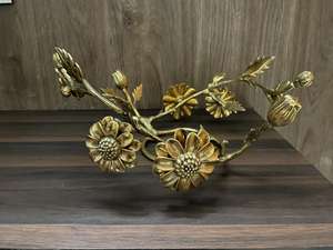 ที่มีคุณภาพที่ดีที่สุดตกแต่งชามแก้วที่มีใบโลหะและยืนใช้สำหรับบ้าน/เครื่องครัวตกแต่ง - Product Image 4