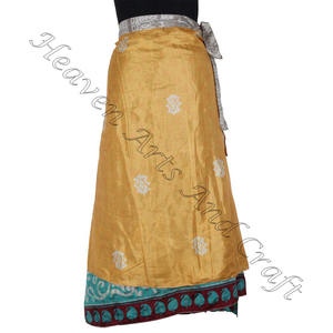 Wraparound Rajasthani soie Wrap jupe en ligne boutique de gros de soie indienne Wrap Around jupes fabricant grossiste - Product Image 3