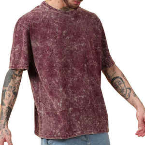 T-shirts pour hommes de poids lourd lavés à l'acide conçus sur mesure avec une coupe décontractée pour vêtements de mode et grossistes de t-shirts - Product Image 3