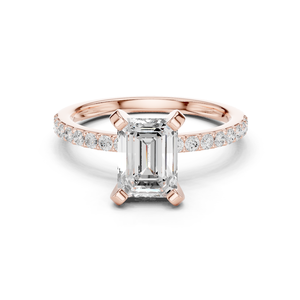 Anillo de moissanita de 14K con diseño de Halo oculto Joyería de lujo - Product Image 2