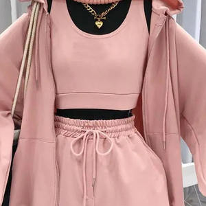 Taille haute Gym Shorts à manches courtes haut Fitness vêtements de sport Yoga entraînement deux pièces ensemble femmes vêtements printemps automne couleurs Long ensemble - Product Image 5