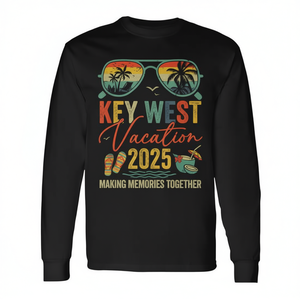 T-shirt à manches longues 2025 Rétro Souvenirs de vacances à Key West – Vêtements promotionnels assortis pour voyages en groupe - Product Image 2