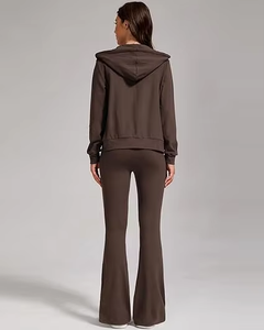 Ensemble de survêtement personnalisé pour filles grandes avec fermeture éclair, sweat-shirt à capuche, appliqué brodé personnalisé, ensemble de survêtement d'hiver 2 pièces - Product Image 2