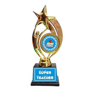 Diseño más popular Victoria Single Star 1st 2nd 3rd Trophy Set Premio de excelencia para los 3 primeros (9,5 "/8,5"/7,5 "- Golden) Trofeos - Product Image 6