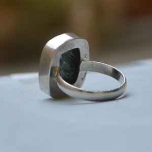Raw Natural Seraphinite 925 Sterling Silver Siberia Seraphinite Wedding Gift <b>Statement</b> Ring Exquisite Natural Gemstone Jewelry - Product Image 5
