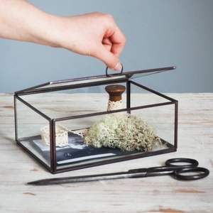 Ensemble de 3 boîtes à bijoux en métal et en verre avec côtés en verre transparent, cadre en métal doré, à utiliser pour la maison - Product Image 5