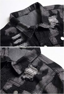 Fabricant de vestes en tissu de coton denim Pigment Washing Oem Custom Mens Jean Denim Jacket - Product Image 3