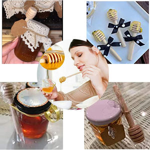 Mini pegatina de árbol de miel de madera de 2 pulgadas para tarro de miel 4 Snowy Mini miel para fiestas de boda - Product Image 3