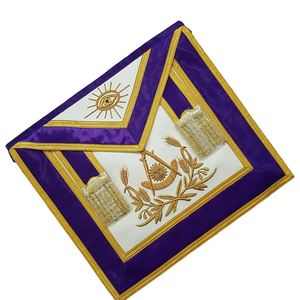 Luxe passé maître bleu Lodge Style maçonnique tablier Chenille tissu 3D LED clignotant personnalisable couleurs Badges aimant attachement - Product Image 4