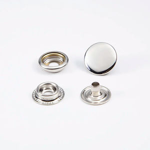 Mousqueton rond en laiton nickelé en 4 parties de 15mm fabriqué à Taiwan pour la couture de vêtements - Product Image 1