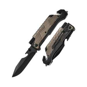 Sistema de rodamiento Bloqueo de botón de seguridad Cuchillo EDC plegable para acampar Mango de aluminio oxidado Cuchillo de bolsillo personalizado - Product Image 6