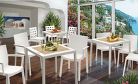 Chaise de salle à manger moderne en résine PP italienne, durable, pour l'extérieur, imperméable, empilable, écologique, pour restaurant, maison et villa
