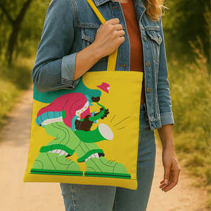 Durable 12oz Music-Themed Canvas Tote <b>Bag</b> <b>Long</b> Medium Heat Transfer Letter Cartoon Personalized Beach <b>Bag</b> for Daily Advertising - Product Image 2