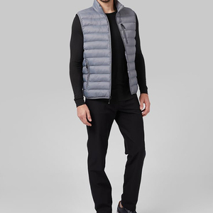 Winter Sleeveless Canvas Puffer <b>Vest</b> Men Casual Outerwear 5-Dimensional Pockets Custom Quilting High Quality Filling <b>Heated</b> - Product Image 3