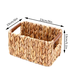 Cesta de Almacenamiento de Jacinto de Agua Tejida a Mano, Económica y al por Mayor, Cesta Natural Bohemia Sostenible para Baño y Sala de Estar - Product Image 2