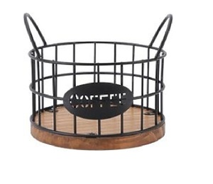 Top Selling American Style Metal Wire Storage Basket With Wooden Base Round Customized Size Shape Colour Uses In Home Kitchen - Product Image 3