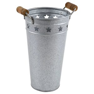 Maceta de flores de metal galvanizado de tamaño alto con mango perfecto para su hogar jardín Patio balcón jardineras decorativas - Product Image 5