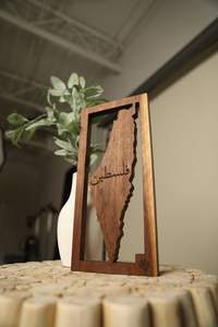 Art mural islamique en bois Qibla Direction Panneau en bois fait à la main Cadre rustique Maison musulmane Spirituelle Tenture murale Décoration islamique - Product Image 5