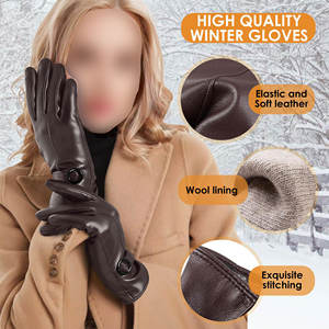 Gants en cuir tendance pour femmes, doigts entiers, taille personnalisable, toutes les couleurs disponibles, gants en cuir tendance pour femmes pour l'hiver - Product Image 5