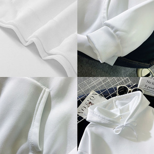 Sweat-shirt à capuche en molleton pour homme, couleur unie, style Harajuku, manches longues, décontracté, ample, avec poche, Hip Hop, sport - Product Image 3