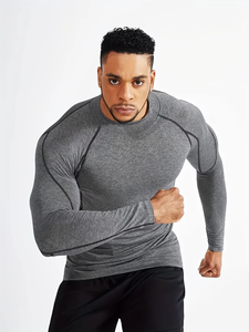 Camiseta Deportiva Ajustada de Manga Larga para Hombre, para MMA, Running, Baloncesto, Elástica, Transpirable, de Secado Rápido - Product Image 6