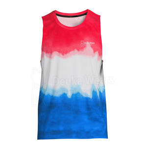 Camiseta sin mangas de algodón 100% de secado rápido para hombre, diseño personalizado OEM con estampado Tie Dye, ropa deportiva personalizada para adultos. - Product Image 1