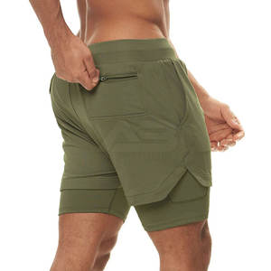 Pantalones cortos deportivos de cintura media para hombre de estilo personalizado High Street, pantalones cortos transpirables de color sólido para correr de talla grande a la venta - Product Image 4