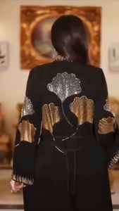 Elegant Modest Hand Embroidered Women's Party Stone work Abayas Formal Traditional Dubai Dresses Breathable <b>Cloth</b> - Product Image 2