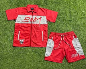 2025 hommes ensembles deux pièces personnalisé coupe-vent Shorts et veste survêtement réfléchissant fermeture éclair en Nylon deux pièces coupe-vent ensemble court - Product Image 2