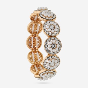 Trendy Bohemian <b>Beaded</b> <b>Bracelets</b> 192031 <b>Gold</b> Plated Zinc Alloy and Wood Number Flower and Ball Shaped Bangles for Party - Product Image 3