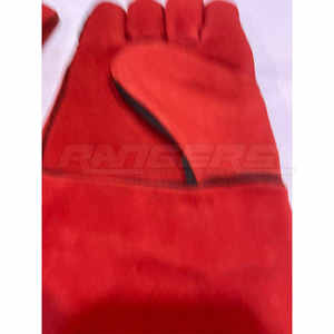 Guantes de Soldadura Rojos Resistentes a Cortes, Protección de Manos de Cuero Premium, Marca Privada OEM, Guantes de Seguridad Industrial Resistentes al Calor - Product Image 5