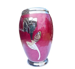 Brass Adult Cremation <b>Memorial</b> Urn Red Silver Rose American Style Customizable Design <b>Keepsake</b> Urn - Product Image 4