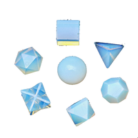 Opalite Crystal Geometry Set Geschnitzter heiliger Naturstein zur Heilung von platon ischen Feststoffen Einzigartige geometrische Formen