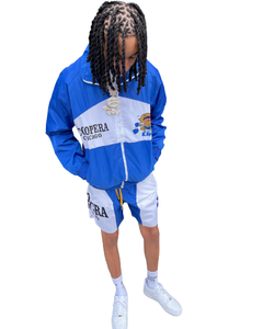 2023 ODM <b>Men</b> <b>Zip</b> up Jacket Two Piece Set Windbreaker <b>Shorts</b> Set 2 Colors Nylon Tracksuit for <b>Men</b> - Product Image 5