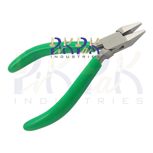 Alicates cónicos de punta plana de 120mm, mordazas dentadas, mangos de PVC de resorte para fabricación de joyas, alicates de Punta Delgada para pesca - Product Image 4