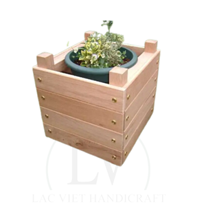 Vente en gros à bon prix Pot de fleurs en bois d'acacia avec 3 caisses pour jardinière extérieure décor de jardin du Vietnam - Product Image 4