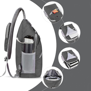 Bolsa Bandolera Cruzada de Diseño Nuevo con Logotipo Personalizado, Negra, de Algodón y Poliéster, para Viaje, con Forro de Nailon y Múltiples Bolsillos - Product Image 3