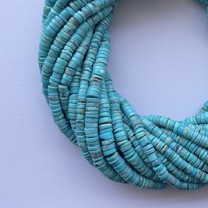 4mm 6mm Natural verde azul Arizona turquesa piedra suave Heishi neumático cuentas de piedras preciosas hebra de fabricante fabricación de joyas - Product Image 2