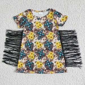 Thin Band Toddler Suit Casual Western Highland <strong>Cows</strong> Kid <strong>Outfits</strong> 1 Years Old Tassels <strong>Girls</strong> Boutique Clothing Sets - Product Image 5