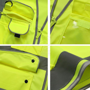 Veste de sécurité haute visibilité personnalisée, imperméable et respirante, pour la vente en ligne, grande taille, pour l'été, fabriquée au Pakistan - Product Image 3