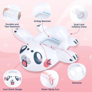 Top Quality Shark Kids Pool Float <b>Inflatable</b> with Water Gun Ride On Swimming Float for Ages 3-10 Lake Beach Pool Party Water - Product Image 5