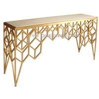 Table d'entrée Table de couloir à haute brillance pour hall d'hôtel Table Console d'appoint au design créatif en acier inoxydable
