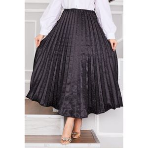 Falda recta plisada de satén negro, estampado Digital, piedras rociadas, bordado Formal, estilo coreano, tejido largo transpirable - Product Image 4