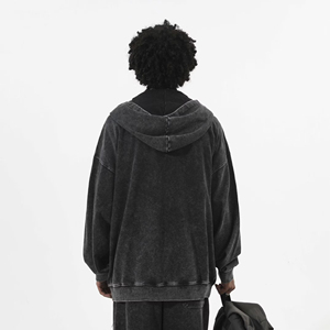 Sudadera con Capucha Oversize de Felpa Francesa 280 GSM, Lavado Ácido, Estilo Urbano Holgado, 100% Algodón, Impresión Digital de Invierno - Product Image 3