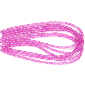 Hermosas Cuentas Heishi de Piedra Lunar Rosa Lila Brillante en Forma de Neumático, 15 Pulgadas, Cuentas de Piedra Lunar Rosa en Forma de Rueda al por Mayor - Product Image 5